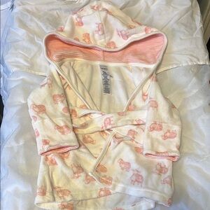 Adorable Pink and White Hooded Baby Robe